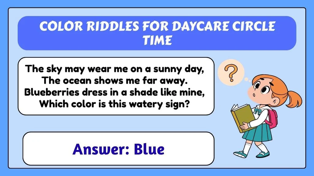 Color Riddles for Daycare Circle Time